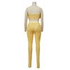K10179 Women's Summer Sexy Nightclub Feather Camisole and Pants Two-Piece Set
