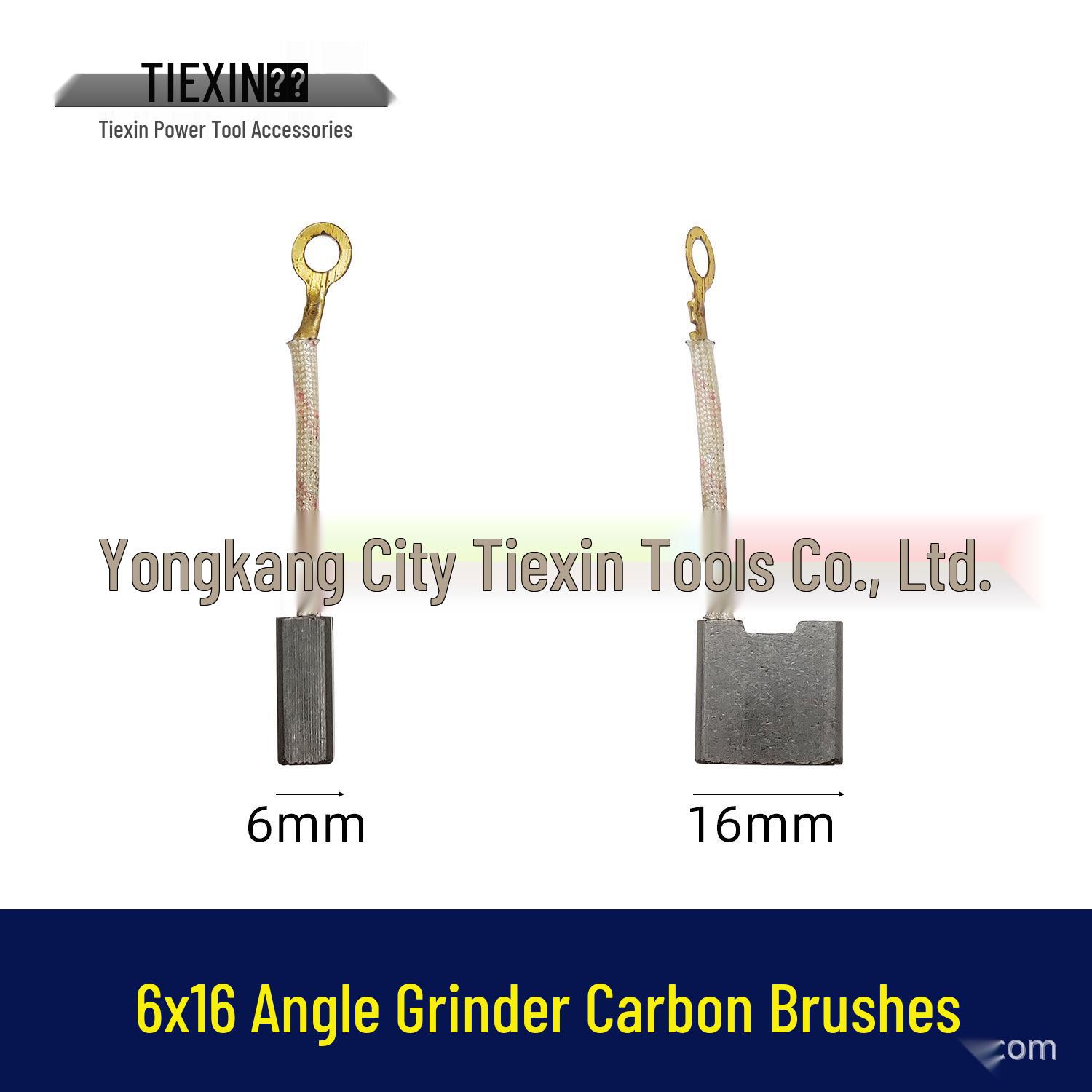 

230° Angle Grinder Carbon Brush 6x16mm with Wire - Electric Tool Accessory for Polisher