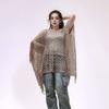 Tassel Sunscreen Cover-up Loose Fit Knit Hollow Out Top Simple Fishnet Swimsuit Cover Up  Vacation