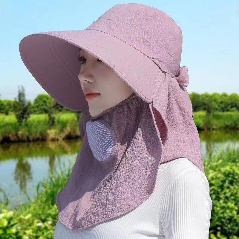 Summer large brim women's shawl sun protection hat women's new sun hat neck protection UV protection sun hat