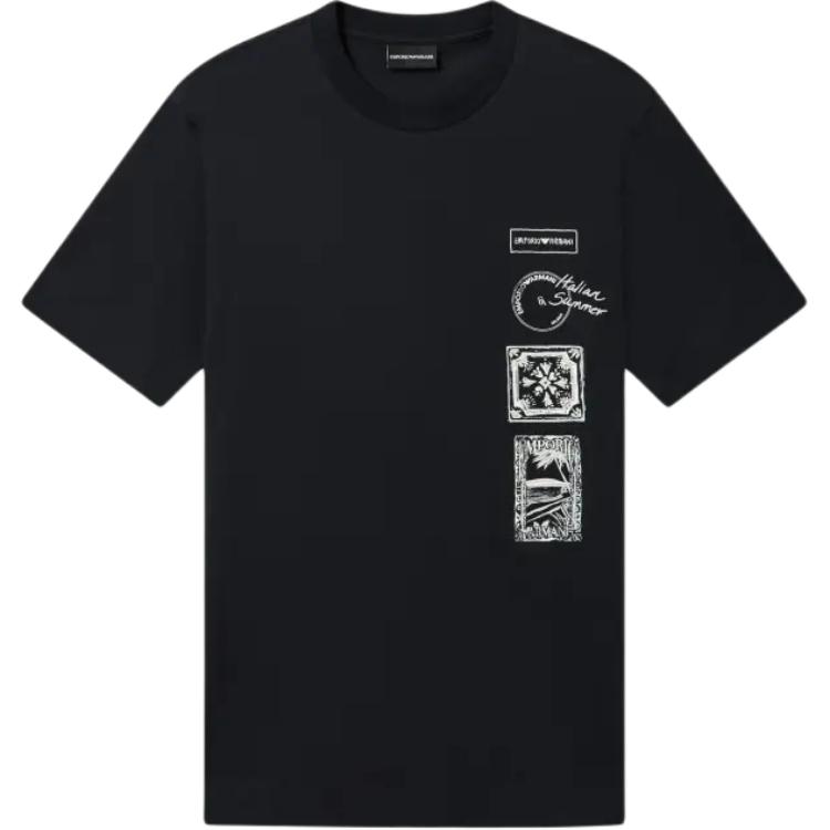 

Emporio Armani Cotton Fitted Short Sleeve Round Neck Printed Casual T-Shirt Men tops EM004994-AF24470-UB118 S