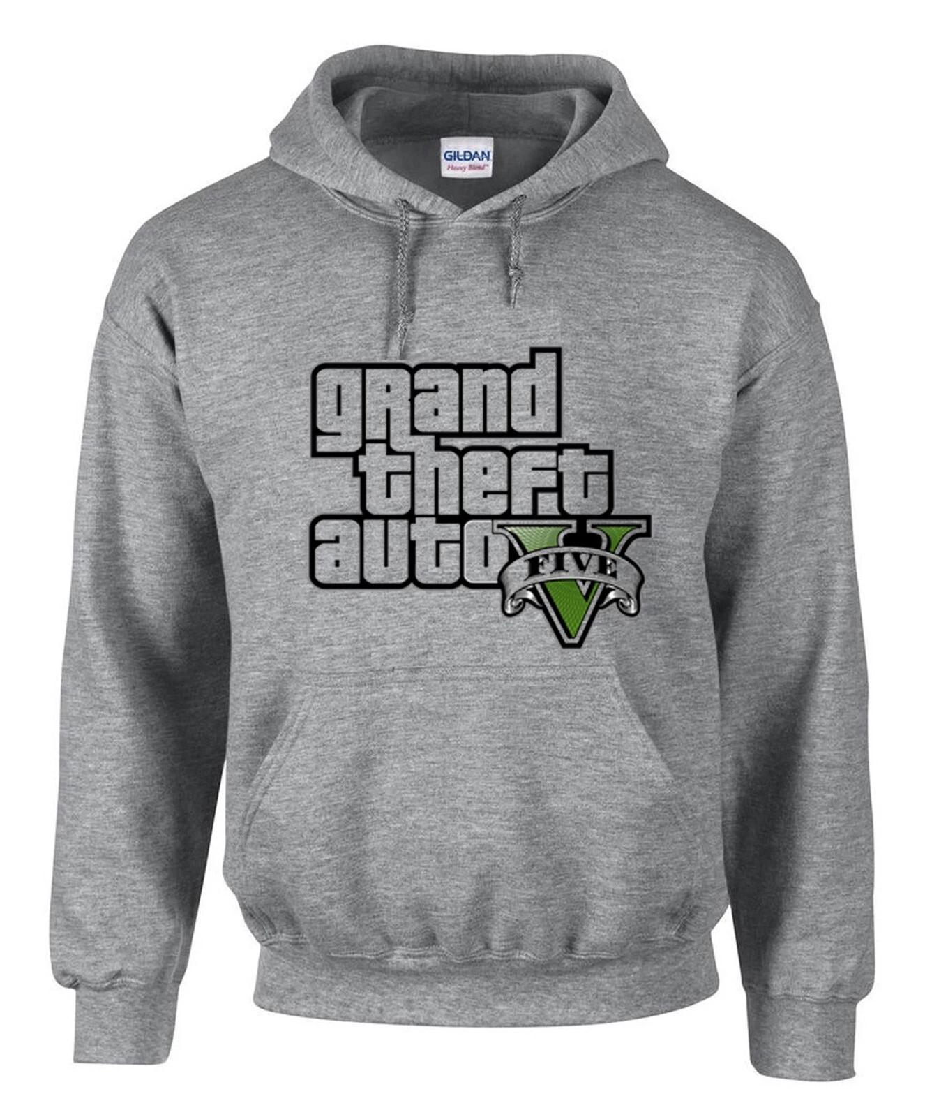 GTA V GTA 5 Grand Theft Auto 5 Rockstar Hoodies Kapuzenpullover -3310 -Grau XXL