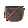 Celine Borsa a Sella Monogramma Folco Tracolla Regolabile Pelle Sintetica Rivestita e Pelle di Vacchetta Donna Tracolla Marrone 191502BZJ-04LU