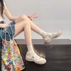 2025 Summer New Korean Version Round Head Little White Board Shoes Women's Velcro Casual Sports Lightweight Mary Jane Single Shoes