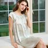 Princess Dress 100% Mulberry Silk Printed Nightgown for Women