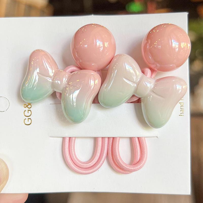 

2PCS Lovely Cartoon Gradient Bow Girls Elastic Hair Bands Princess Hair Accessories Children Hair Ties Baby Headwear