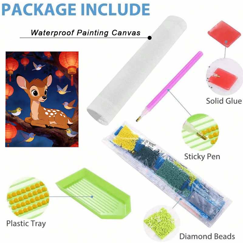 Disney Diamond Art Painting Kit 5D Bambi Diamond Painting Dot Art Kit Home Wall Decor
