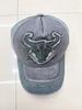Pure cotton washed coating baseball hat cow head embroidered flower hat word sunshade duck tongue trendy and versatile