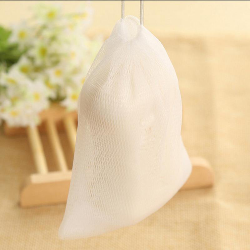 Mesh Foaming Soap Bags Facial Cleanser Foam Bag Drawstring Shower Bubble Foam Net Bath Body Washing Household Cleaning Supplies