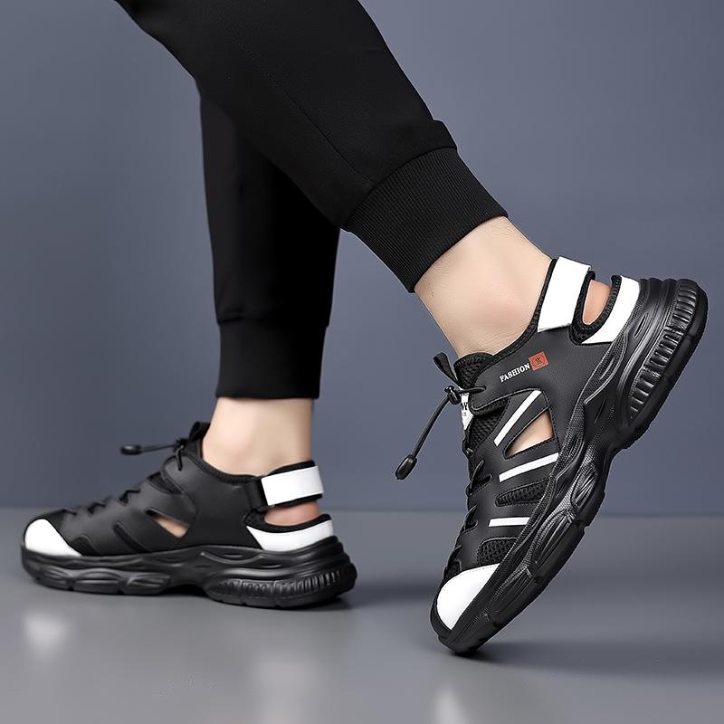Fashion Fashion Outdoor Walking Summer Flats Soft Leather Sandals Quick Dry Wading Aqua Shoes Man Slippers New Hollowed-out Mens Sandals