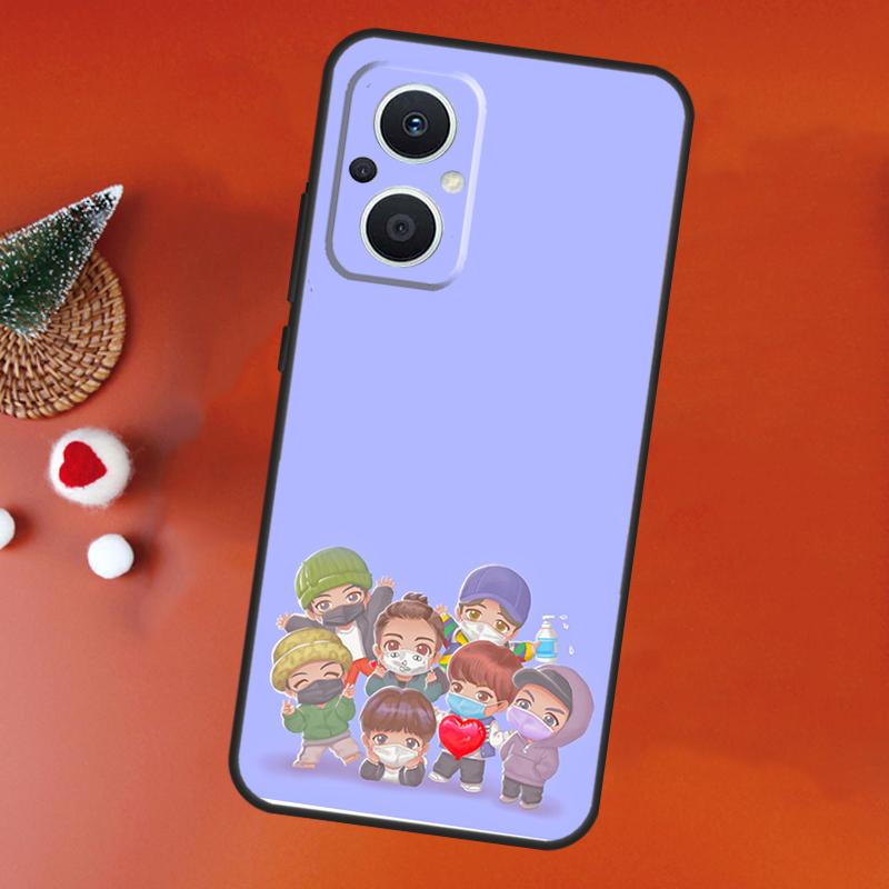 KPOP Korea Case For OPPO Reno 10 8 7 4 5 6 Lite 2Z 4Z 5Z OPPO Find X5 X6 Pro X2 X3 Lite Neo Back Cover