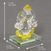 Yellow and Transparent Double Sided Crystal Car Ganesha Showpiece