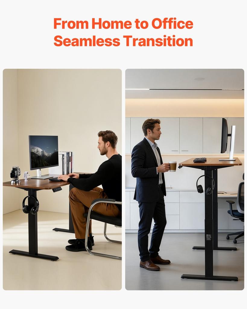 Standing Desk Frame Dual Motor, Electric Adjustable 104-160 Cm Extension Length, 4 Memory Height Settings, Stand Up Table Legs, Sit To Stand Desk Leg