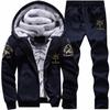 Men's Winter Fleece Set: Stylish Thick Hooded Two-Piece for Youthful Casual Sports Style In Sizes M-9XL