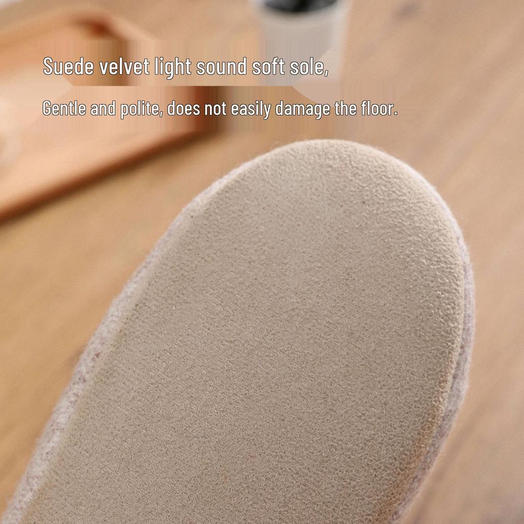 Pantofole da Casa in Camoscio con Suola Morbida Lavabili in Lavatrice - Cotone con Tallone Spesso per Autunno/Inverno
