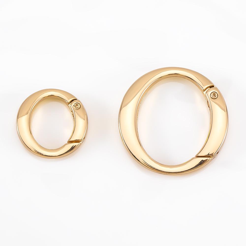 2pcs Metal Spring Clasp O Ring Openable Round Carabiner Keychain Clips Bag Hangbag Hook Dog Chain DIY Jewelry Buckle Connector