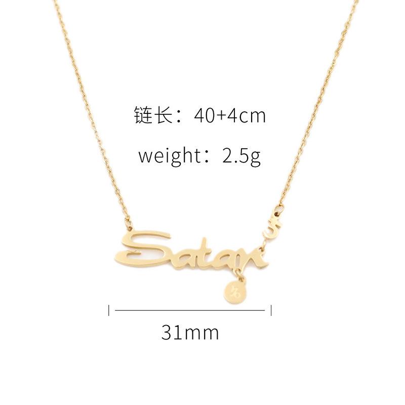 Personalized Light Luxury Titanium Steel Cut Letter Collarbone Chain High Sense Diy Custom Name Necklace Female Versatile