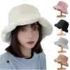 Plush Fisherman Cap Thick Warm Plush Bucket Hat Fashionable Fluffy Winter Cap  Outdoor Activities