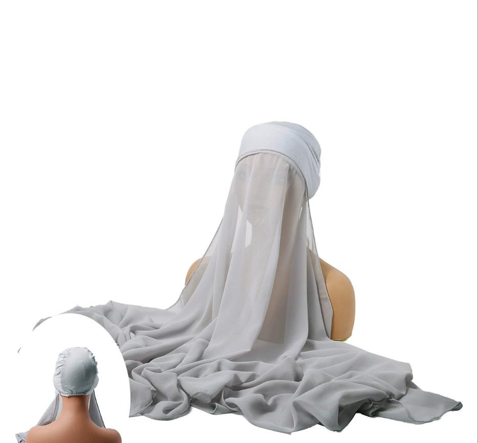 Ramadan Instant Hijabs Chiffon Hijab Scarf With Jersey Caps Bonnet Brand Design Muslim Scarf Women Islamic Underscarf Hijabs