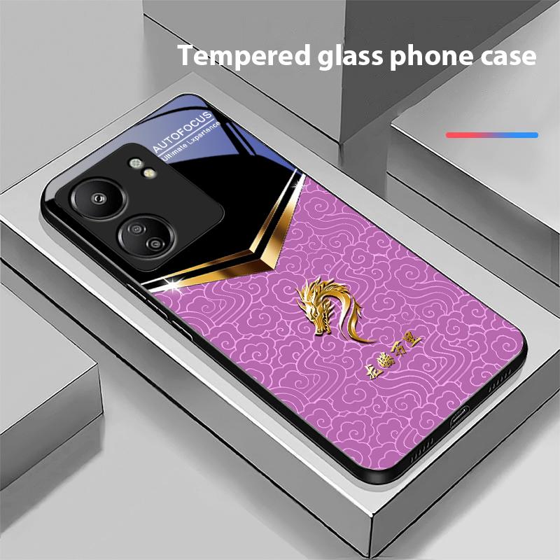 Kształt litery V Kran Do Xiaomi Redmi 13C Note13 12 Pro Plus 5G Note 9 13T Pro POCO X6 F5 F6 Czarne Hartowane Szkło Etui na Telefon