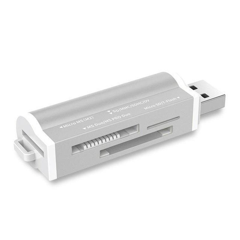

Mini USB 2.0 Card Reader for MS M2 PRO DUO Micro SD/TF SDHC MMC DV Phone Camera Memory Card Writer Extend for Laptop PC Adapter серебряный