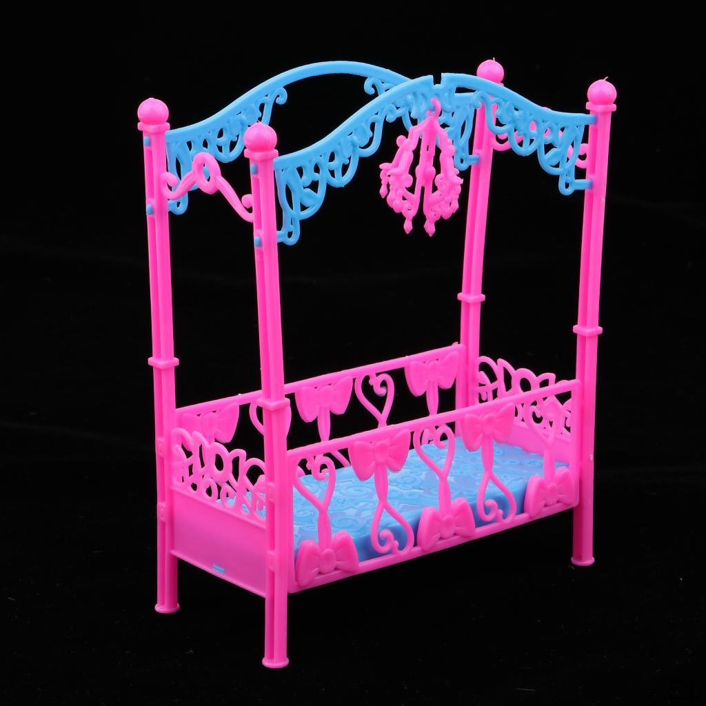 Mini Single Princess Bed Cradle Model Bedroom Accessory Children Playset