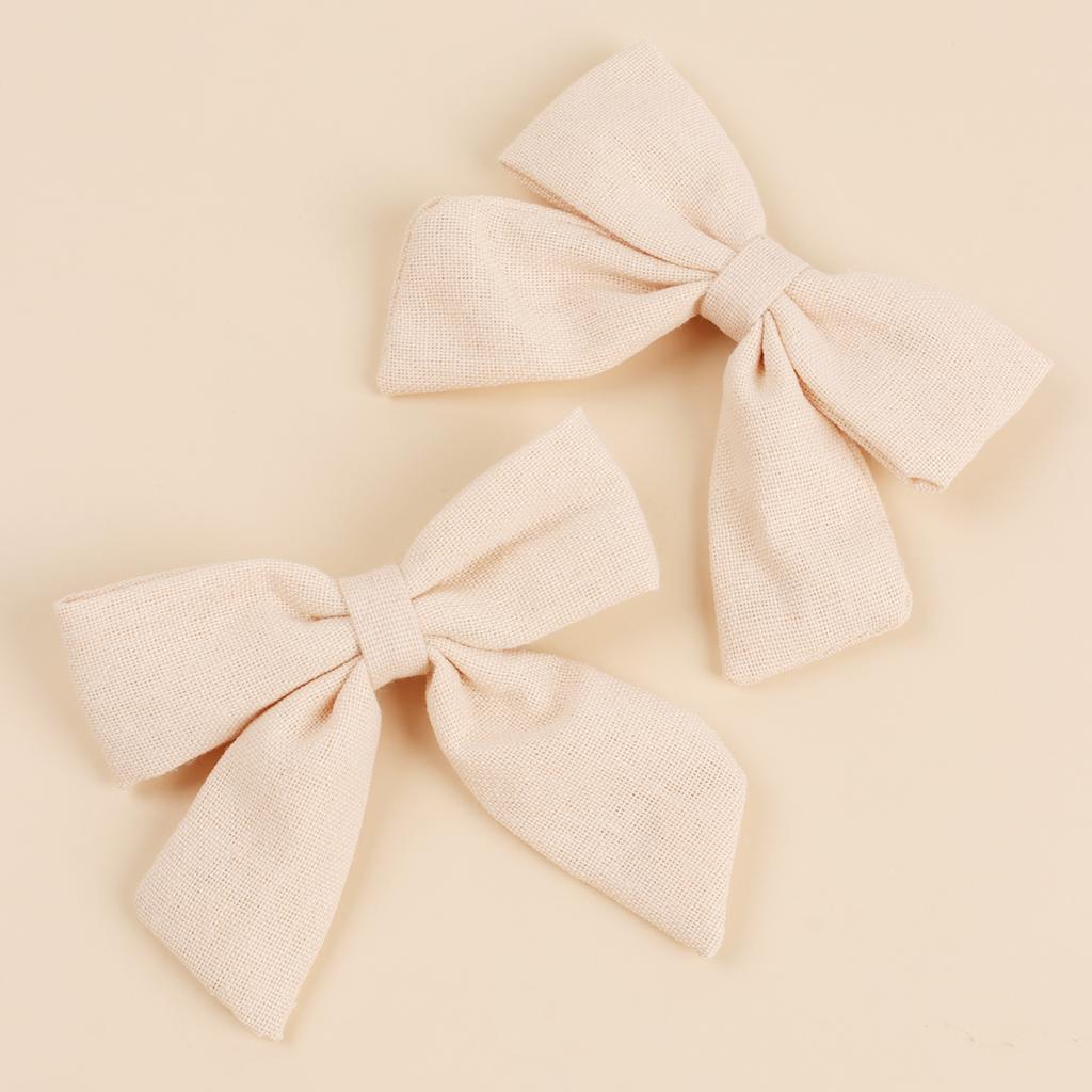2pcs/set Solid Large Bows Hair Clips Handmade Bowknots Hairpins Children Boutique Barrettes Kid Fashion Hair Accessories Gift