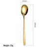 Thickened Long Handle Stainless Steel Korean Spoon & Fork Set for Dessert, Soup, and Ladling