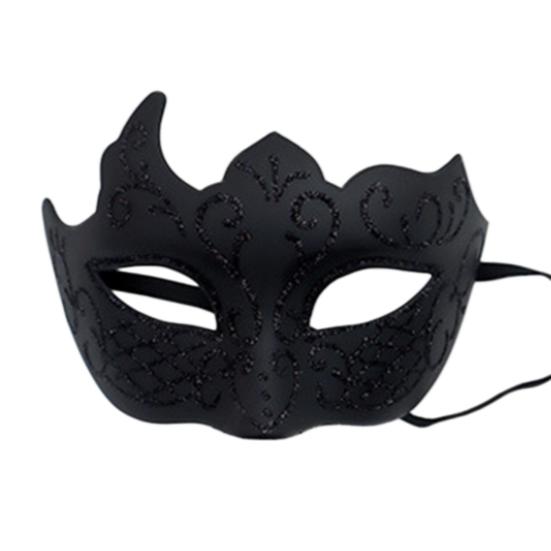 Men Half Face Mask with Elastic Band Vintage Glitter Half Face Guard Eye Mask Halloween Costume Masquerade Party Stage Performance Accessories