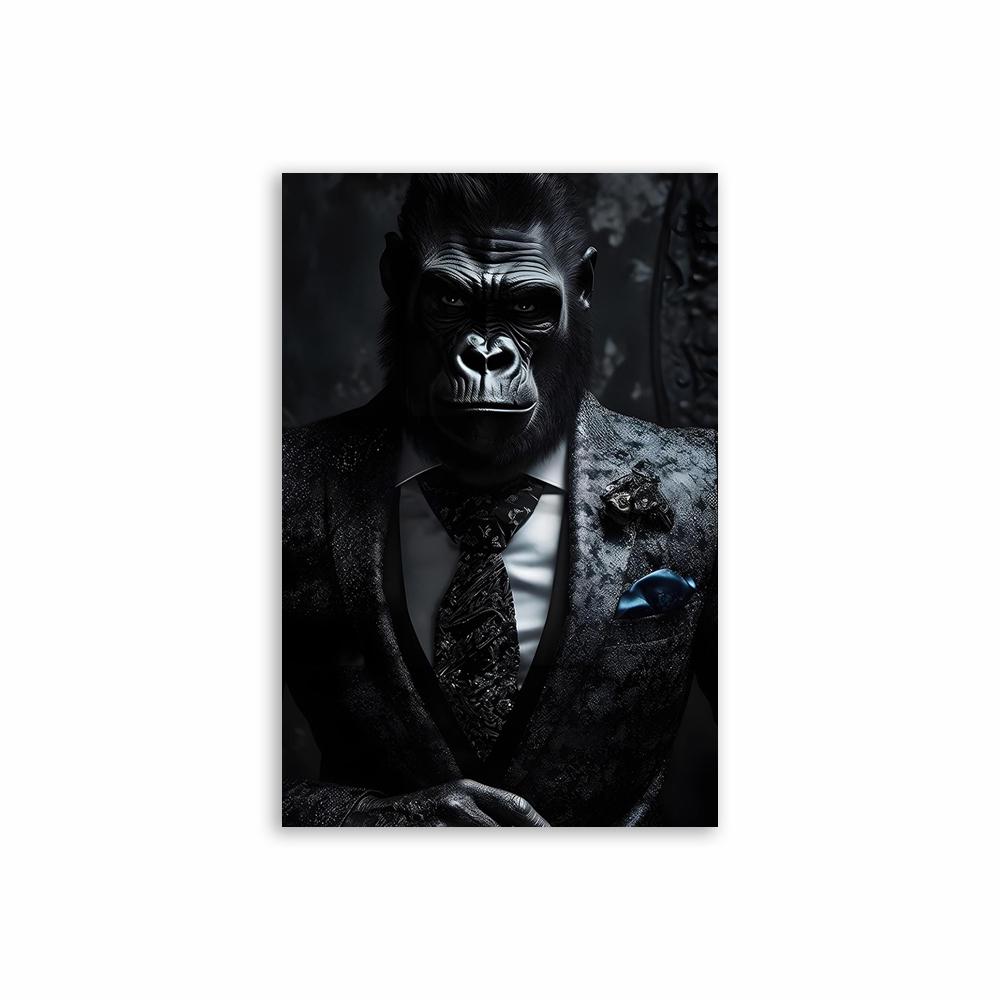 Modern Animal Gorilla Poster Gorilla Gangster Smokes A Cigar Wall Art Canvas Painting Fashion Pictures Prints Home Room Decor