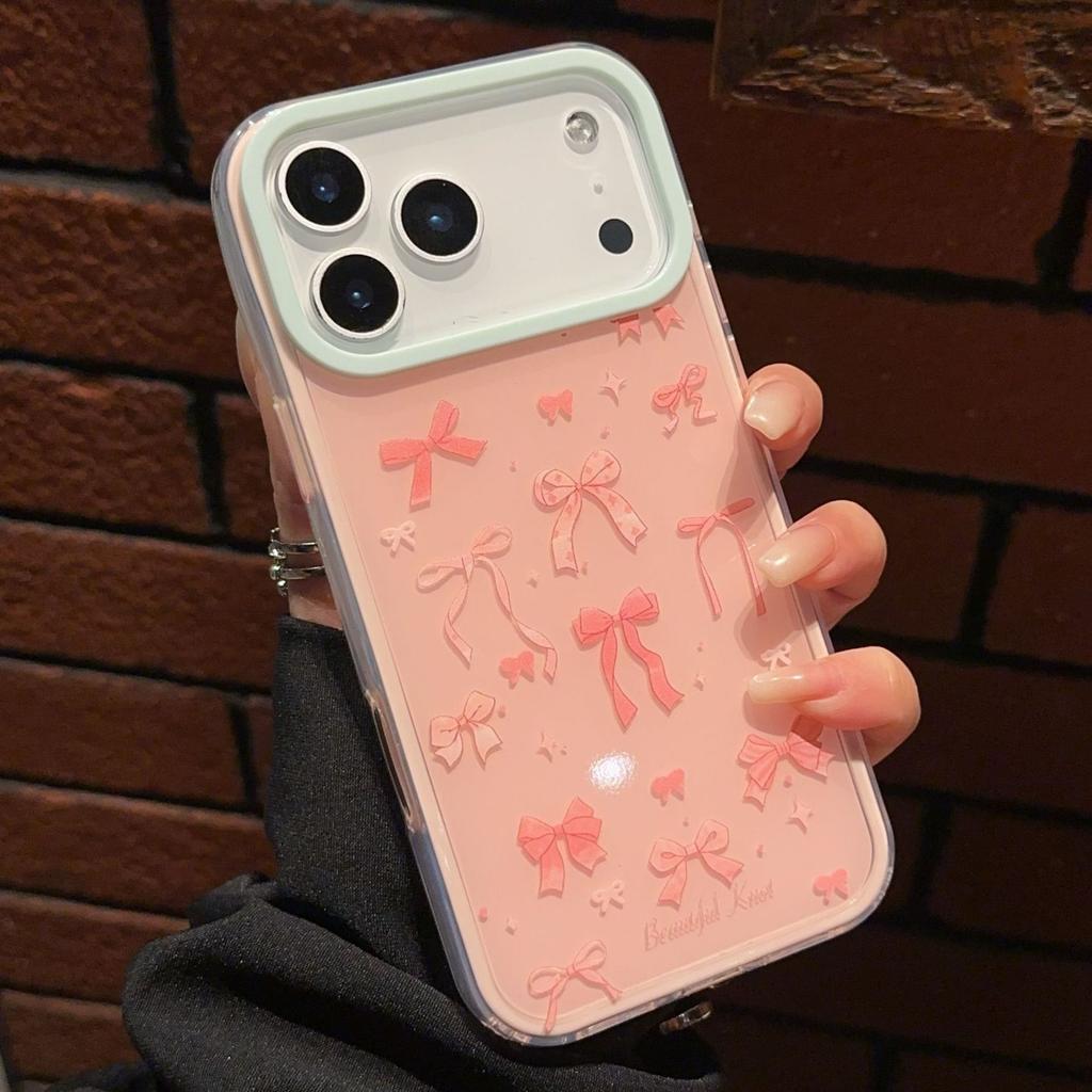 2-in-1 Fresh Small Floral Suitable for Apple 17promax Mobile Phone Case iphone16/Apple 11 Bow