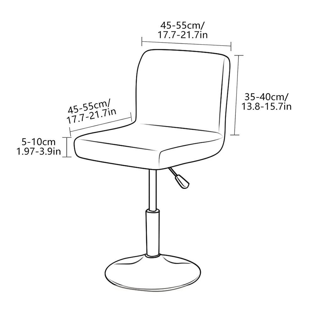 Elastic Low Back Chair Cover T-shaped Jacquard Anti-slip Lift Rotating Chair Cover Dust-proof All-inclusive Bar Stool Seat Cover