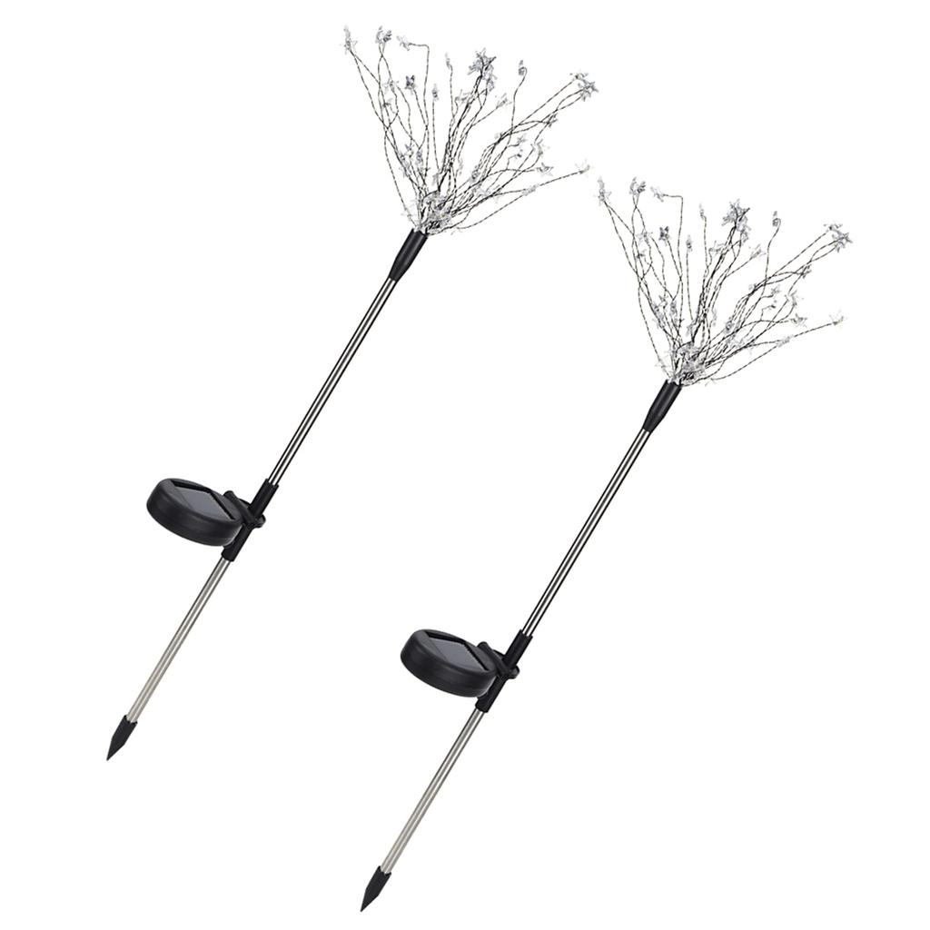 2Pcs Set 90LED Chips Solar Star Light Garden Decorative Lights for Walkway Patio Lawn Decor(Lumière coloree )
