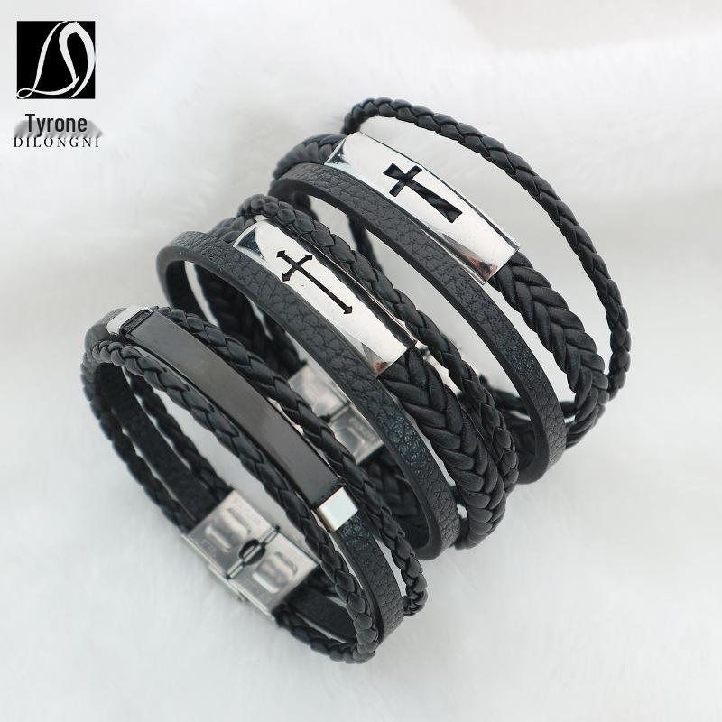 Unisex Titanium Steel Medical Symbol Bracelet - Engravable Fashion Jewelry