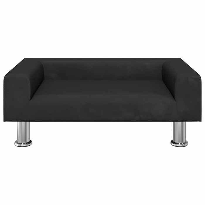 VidaXL Lit pour Chien, Canapé pour Animaux de Compagnie avec Cadre en Bois, Panier pour Chiots Maison Intérieur, Noir 171922