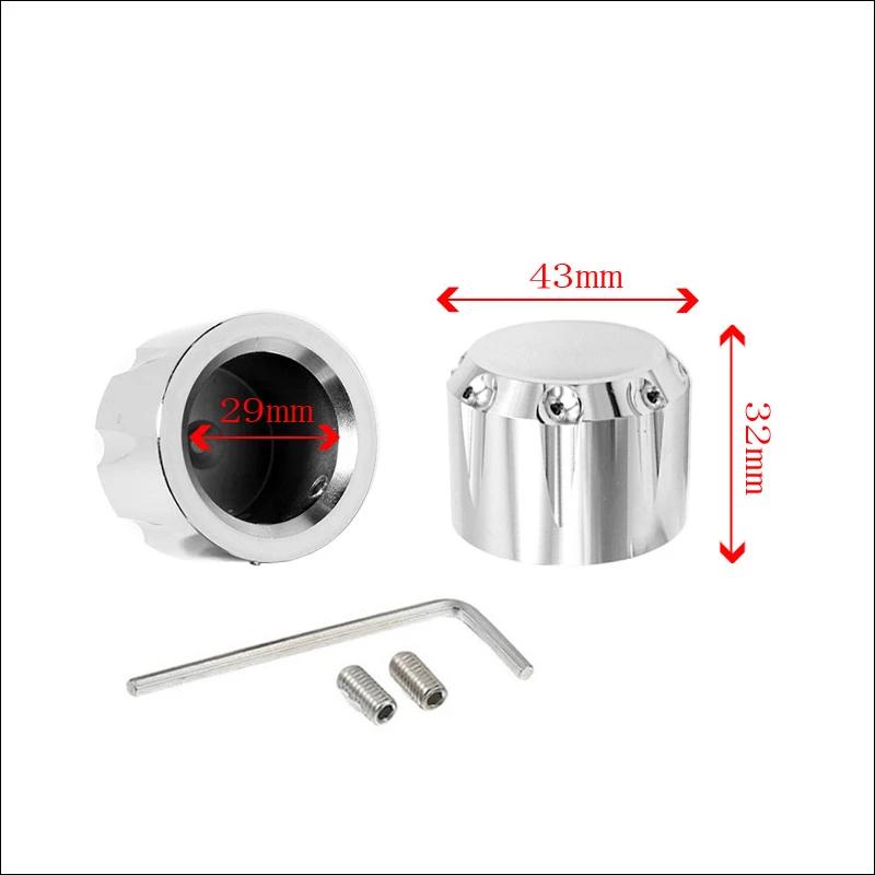 2 Pcs Motorcycle Black/Silver Aluminum Front Axle Cap Nut Cover For Harley Touring Sportster Glide Softail Dyna Street Glide C45