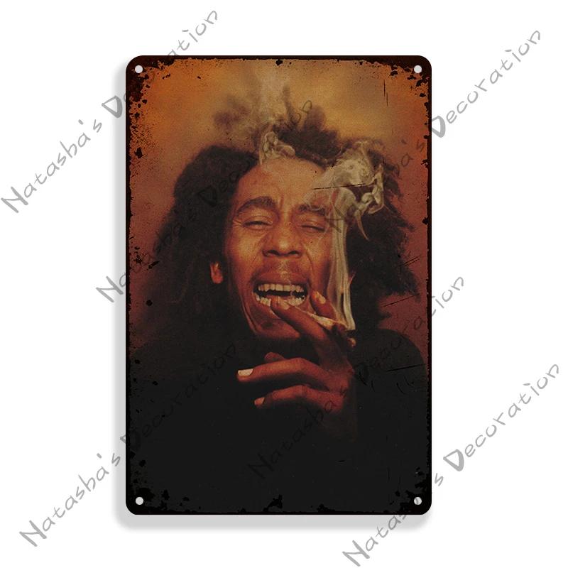Roestig Bob Marley Metalen Posterbord Reggae Zanger Metalen Blikbord Vintage Poster Bar Club Pub Wanddecoratie Retro Rock Poster
