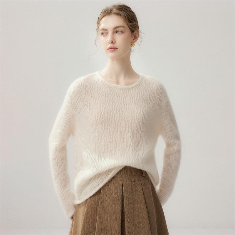 Lekasha Cashmere Goat Five-Needle Round Neck Sweater - Autumn/Winter Knitwear Pullover