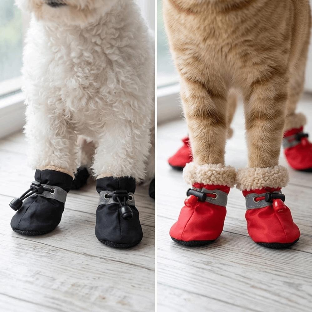 4Pcs Breathable Pet Boots Soft Sole Small Dog Shoes Adjustable Non-Slip Dog Boots  Outdoor Travel