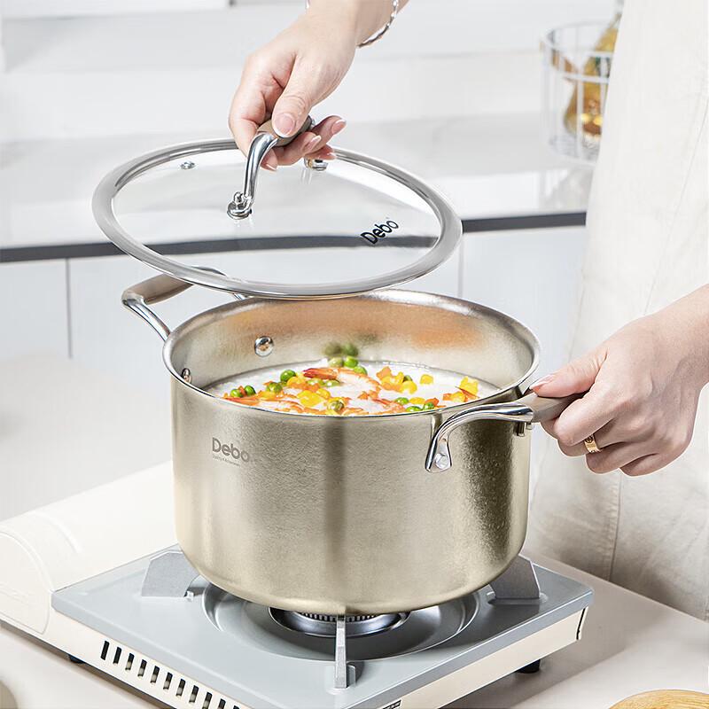 Debo Pure Titanium Soup Pot with Glass Lid