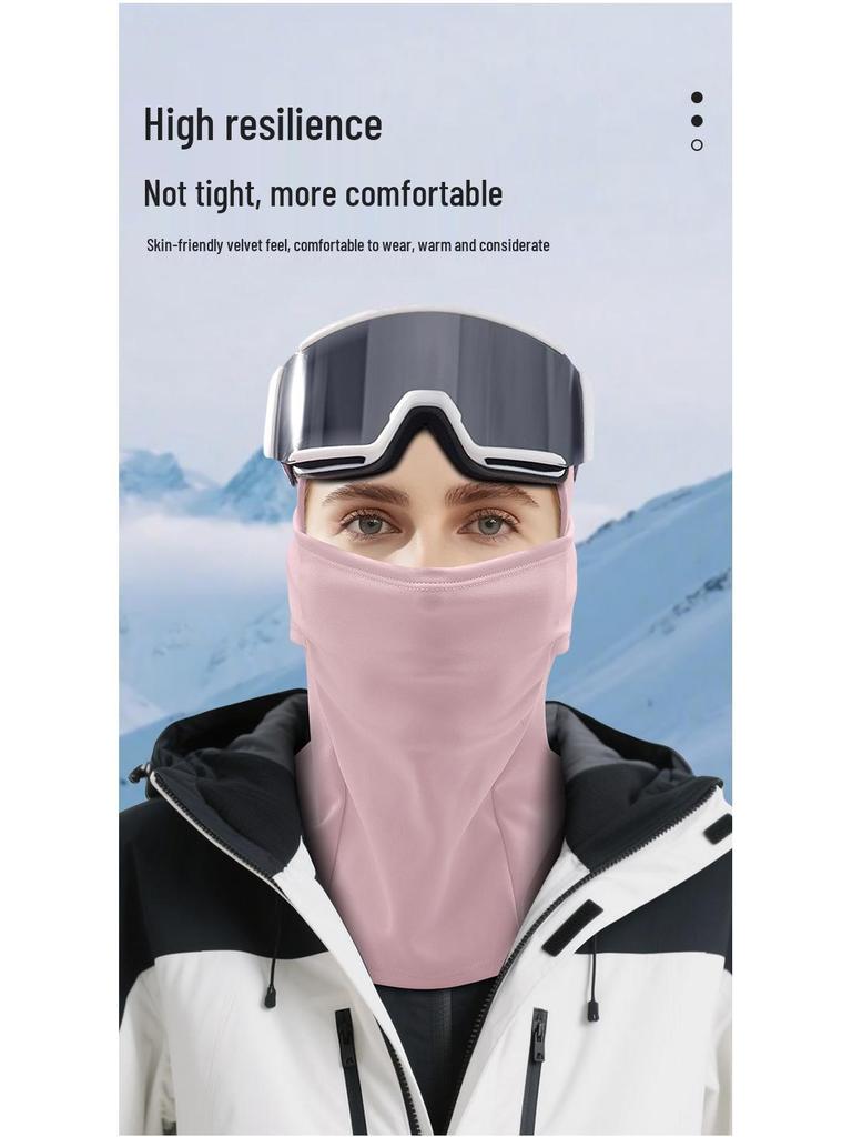Windproof Winter Ski Mask & Neck Gaiter: Warm Velvet Face Protection for Cycling, Mountaineering, and Snowboarding