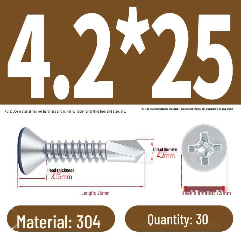 Phillips Flat Head Blue Zinc Plated Stainless Steel Self-Drilling & Self-Tapping Screws M3.9-M5.5