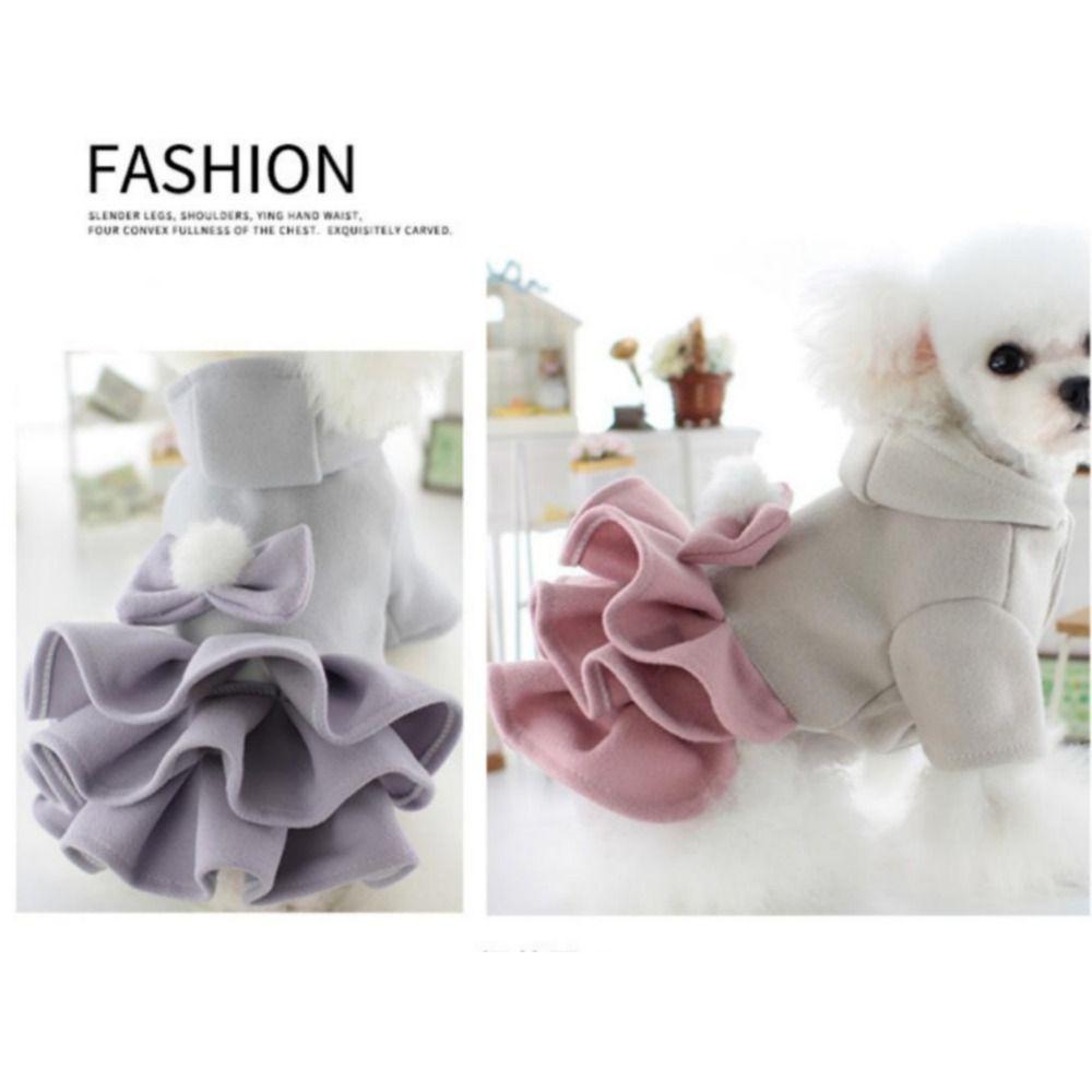Fashion Autumn Winter Outfit Pet Dog Clothes Teddy Bear Woolen Pet Coat Dog Dresses Tutu Skirt Cat Princess Skirt for Small Dogs