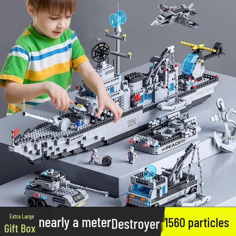 Military Mecha Aircraft Carrier & Space Rocket Building Blocks for Kids - Educational Assembly Toy
