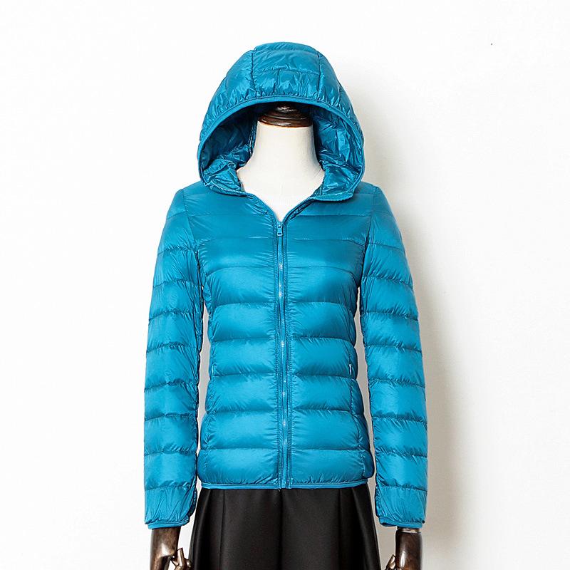 Winter light and thin casual hooded down jacket women's simple short fashion women