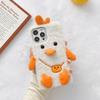 Cute backpack chick for Apple 14 mobile phone case plush iPhone13Pro autumn and winter xsmax warm 12 case