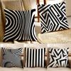 Minimalist Black and White Geometric Lines Cushion Cover Pillowcase Antidustmite Living Room Sofa Decor Cushion Room
