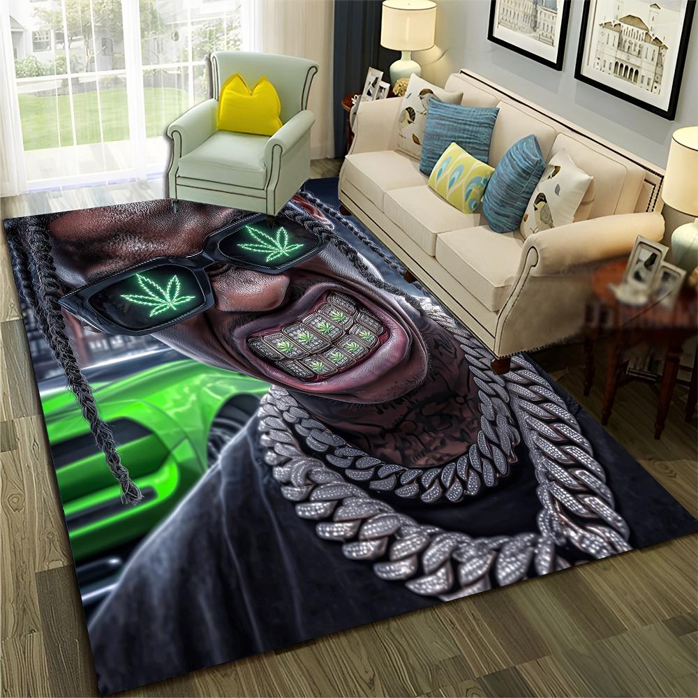 New Legend Rappers Star Art Cartoon Hip Hop Rug for Bedroom Living Room Sofa Home Doormat Decor,Kid Play Non-slip Floor Mat