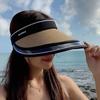 Summer Raffia Straw Sun Hat With Wide Brim Uv Protection For Outdoor Sunshade