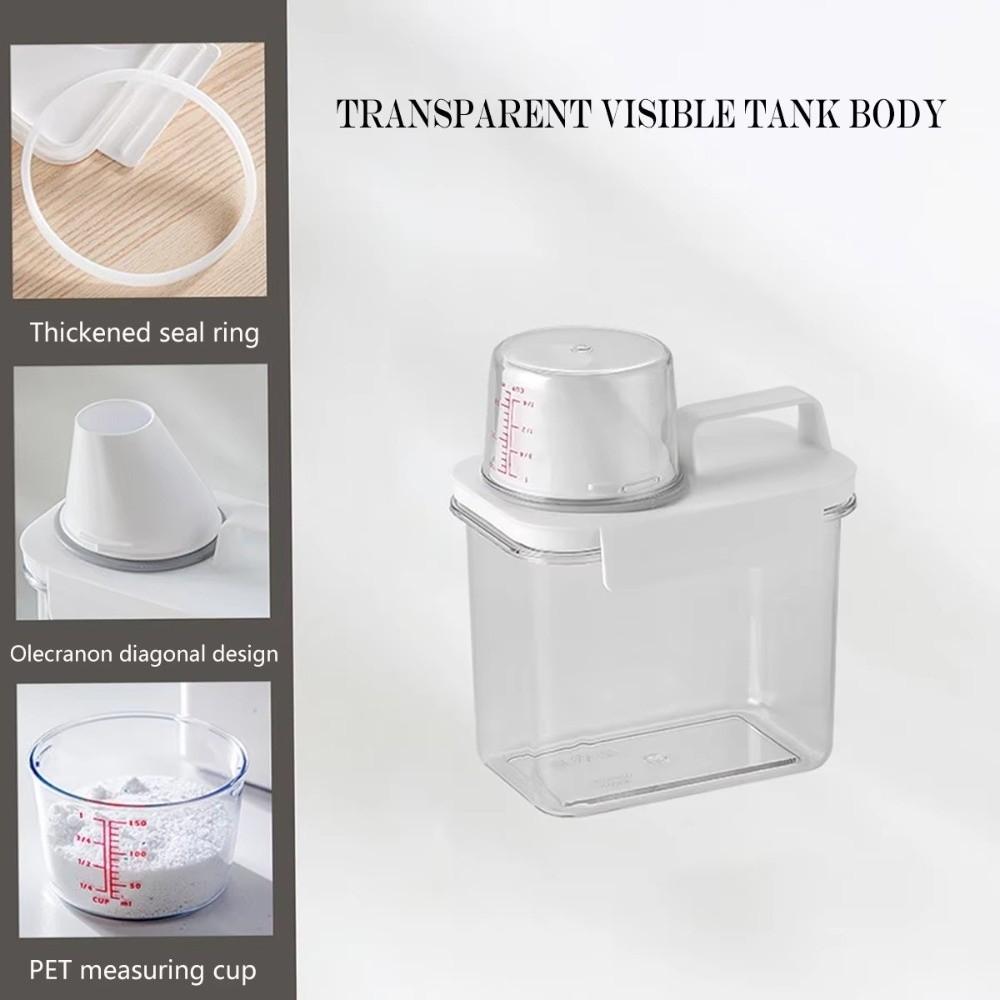 Airtight Washing Powder Storage Box Large Capacity Transparent Laundry Pod Bucket with Measuring Cup Laundry Detergent Dispenser
